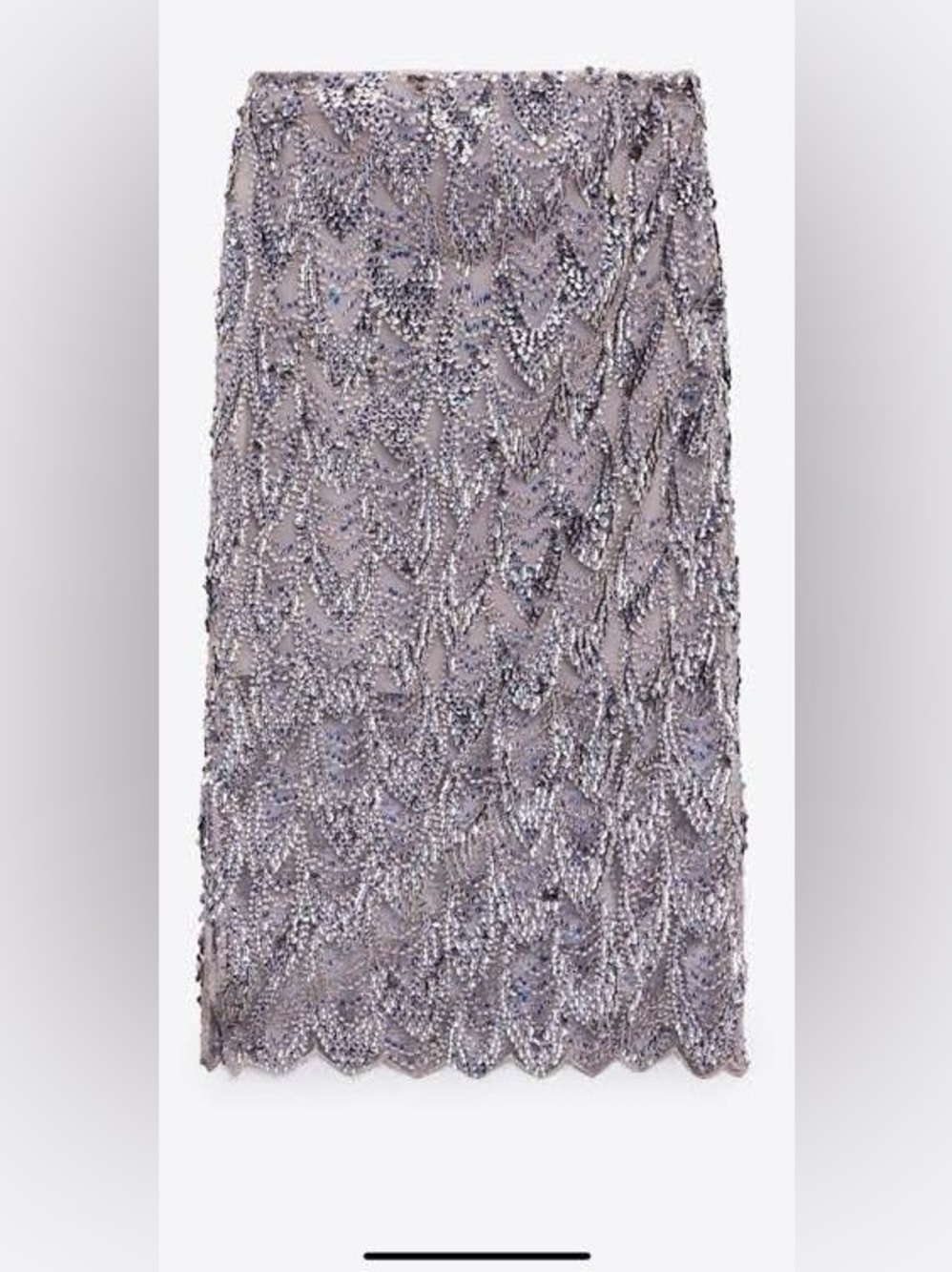 Zara Lavender Sequined Embellished Pencil Skirt - Picture 2 of 9